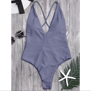 One-piece High Cut Cross Back